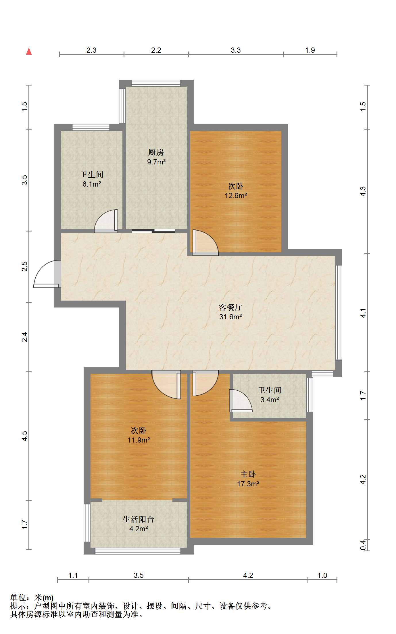 融悦华庭 3室2厅2卫 129m&sup2;