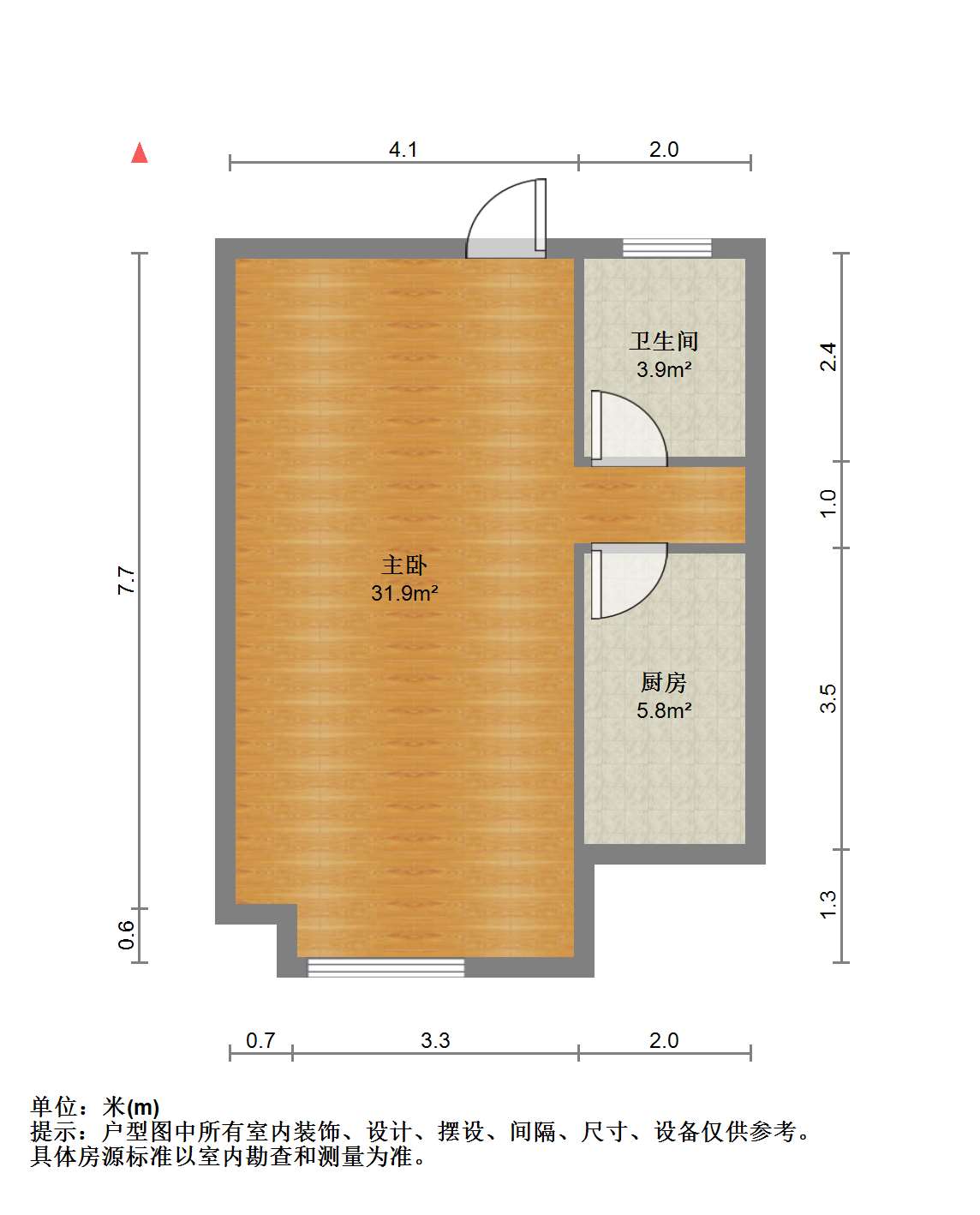 万科濠河传奇 1室1厅1卫 52.62m&sup2;