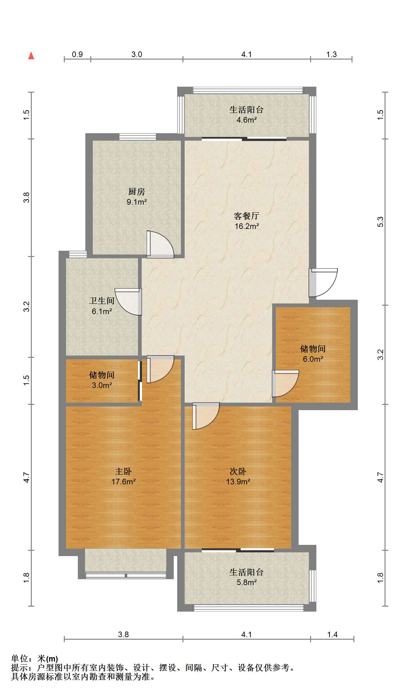盛和永兴花苑 2室2厅1卫 108.58m&sup2;