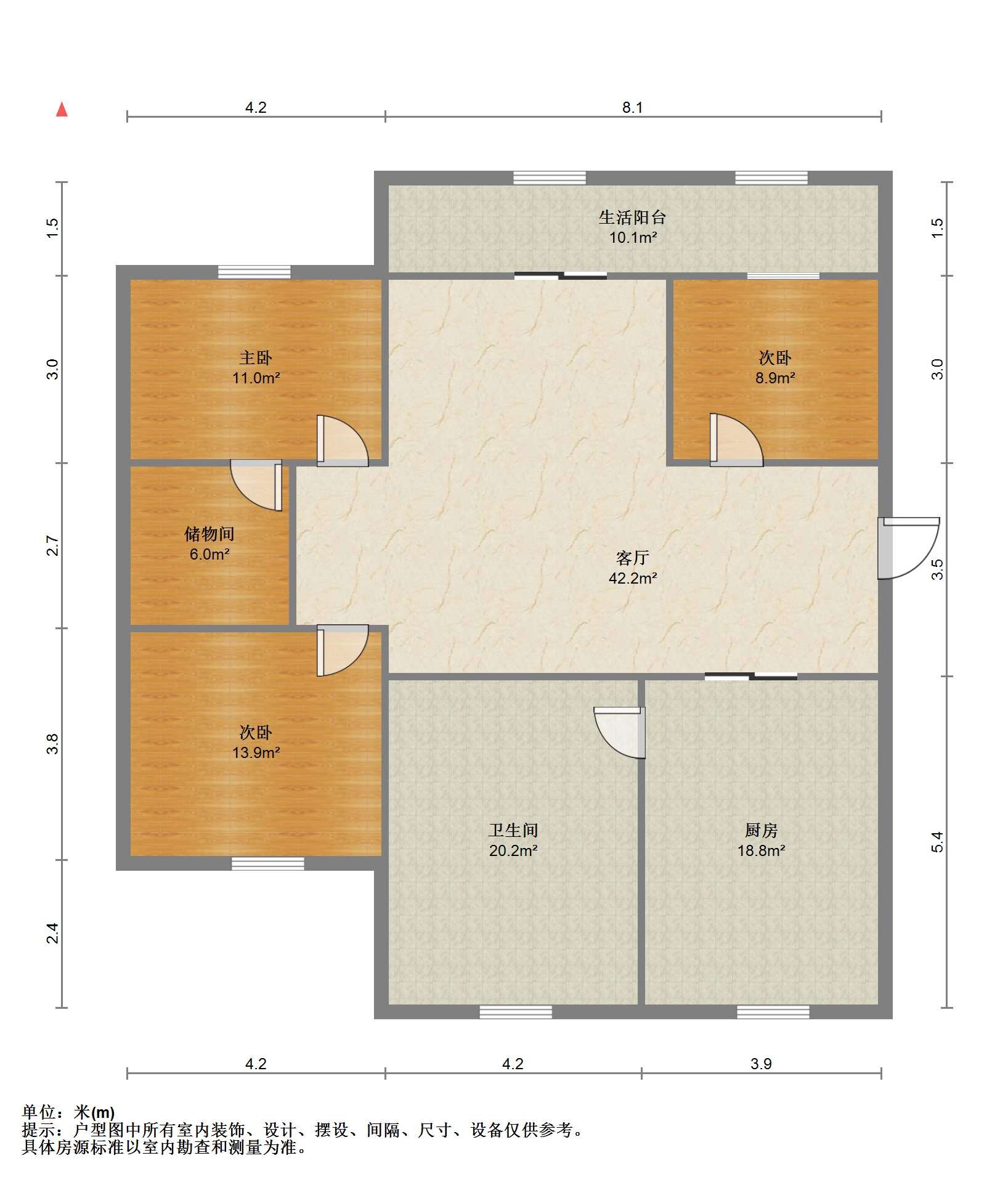 星源花苑 3室1厅1卫 125.00m&sup2;