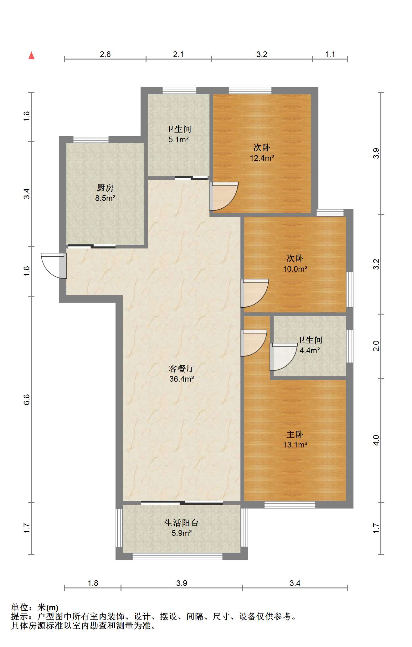 金韵华庭 3室2厅2卫 130m&sup2;