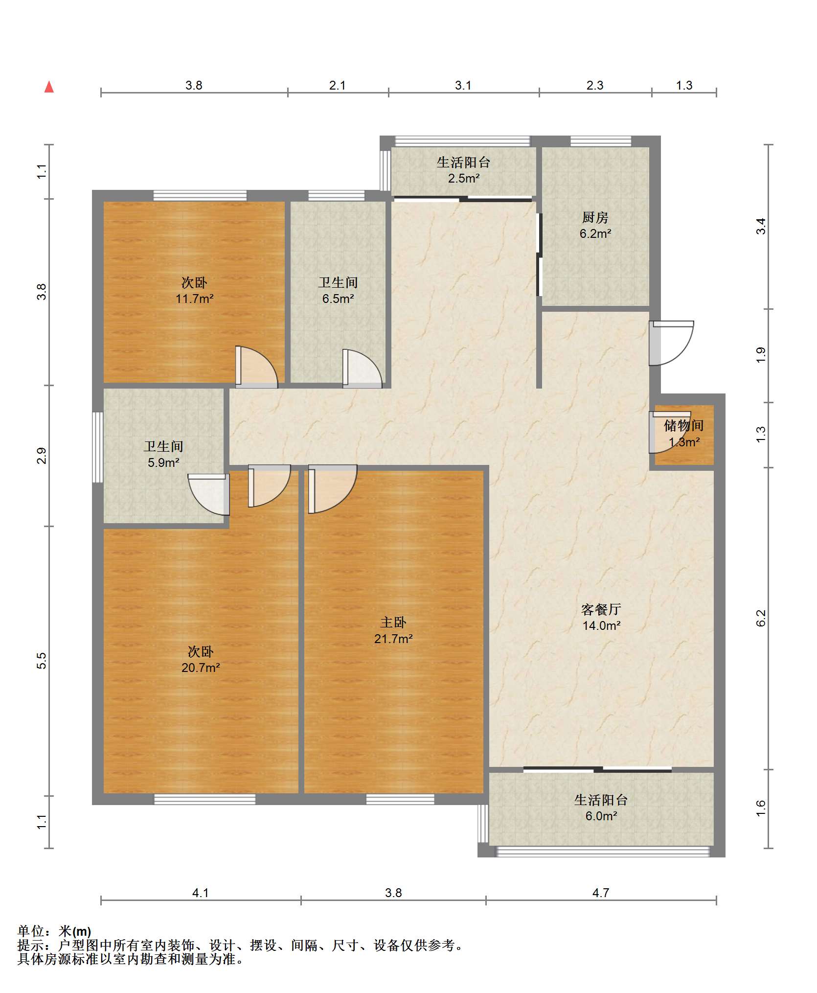 千禧园 3室2厅2卫 151.95m&sup2;