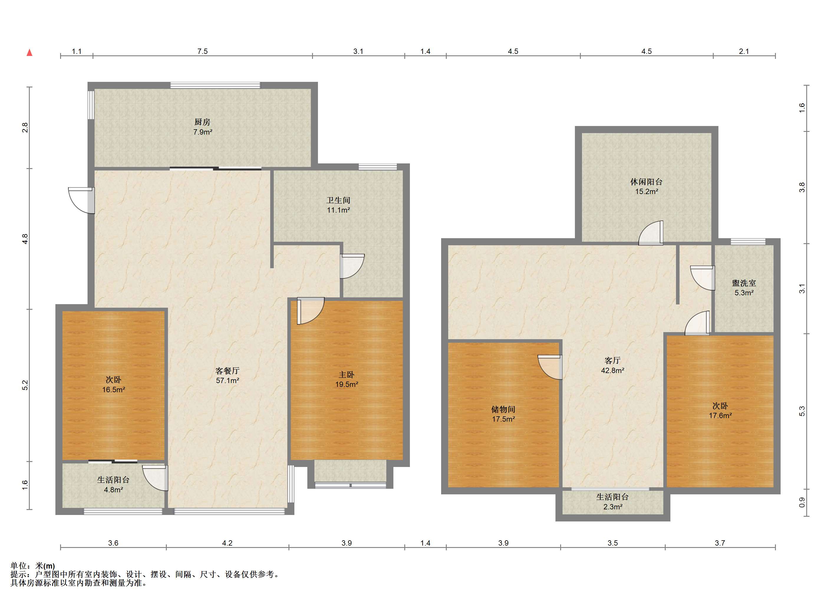 亚太苑 2室1厅1卫 125m&sup2;