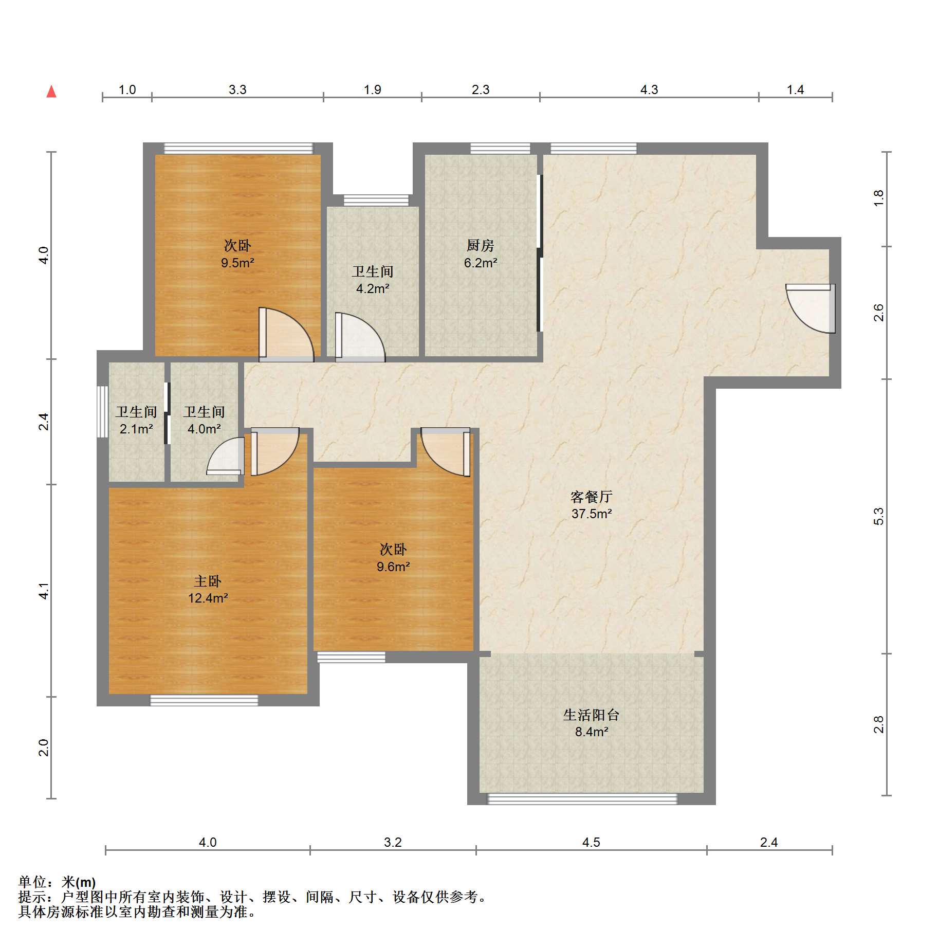 景瑞御府 3室2厅2卫 118.68m&sup2;