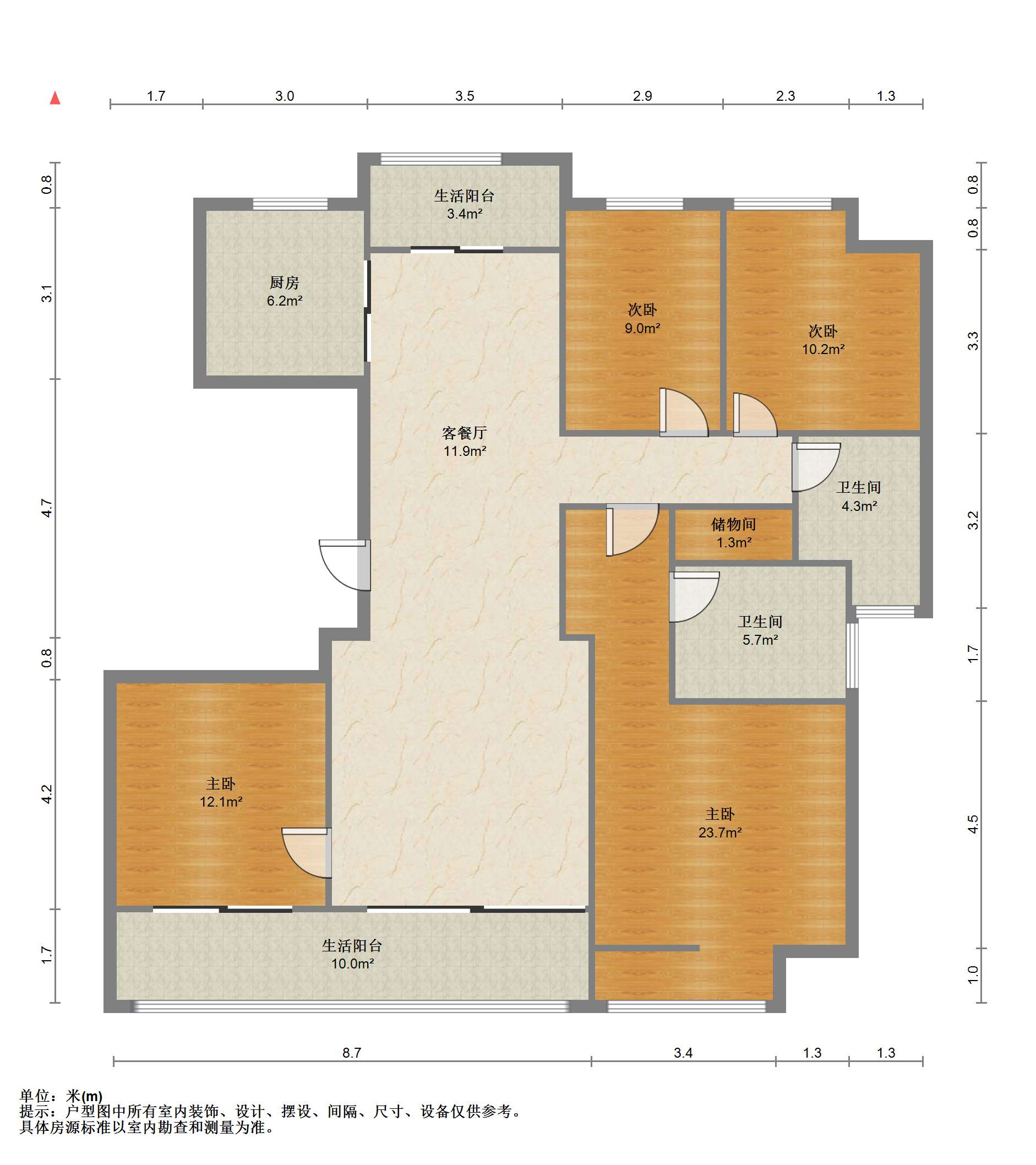 绿城沁园 4室2厅2卫 143m&sup2;