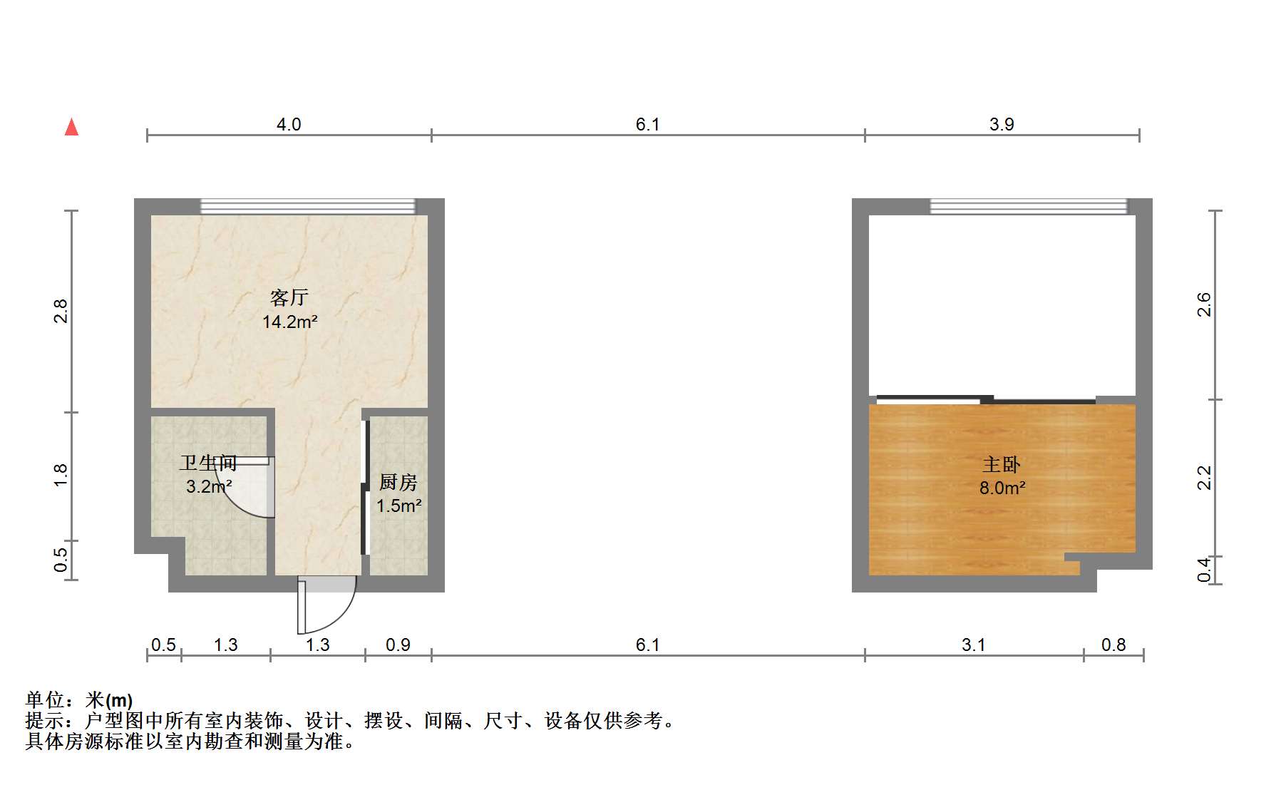 喜悦荟 1室1厅1卫 32.65m&sup2;