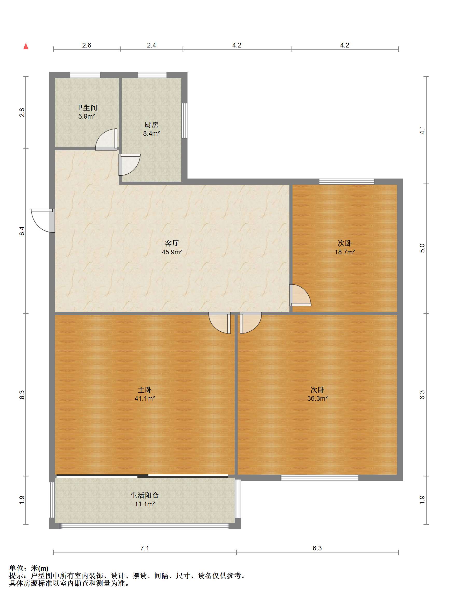 姚港路31号 3室2厅1卫 80.24m&sup2;