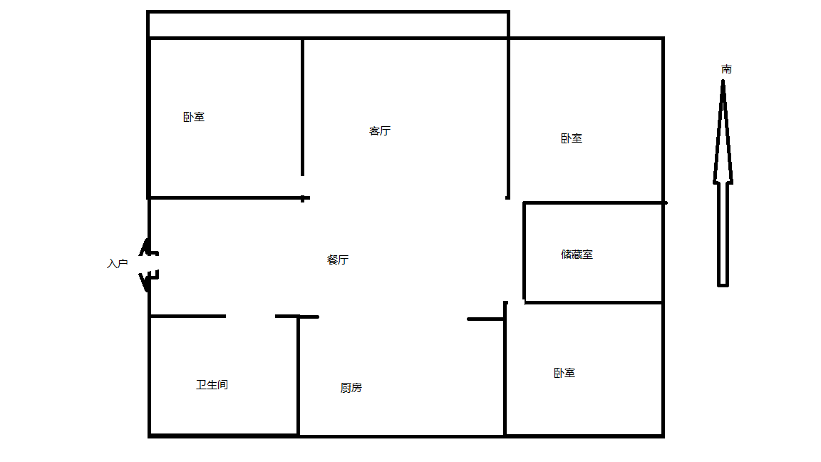 锦安花园 3室2厅1卫 128.38m&sup2;
