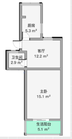 白家园 1室1厅1卫 42.17m&sup2;