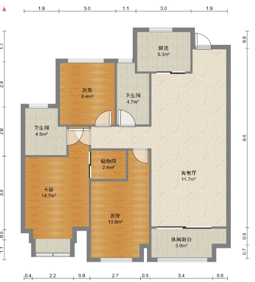 紫御四季 3室2厅2卫 112m&sup2;