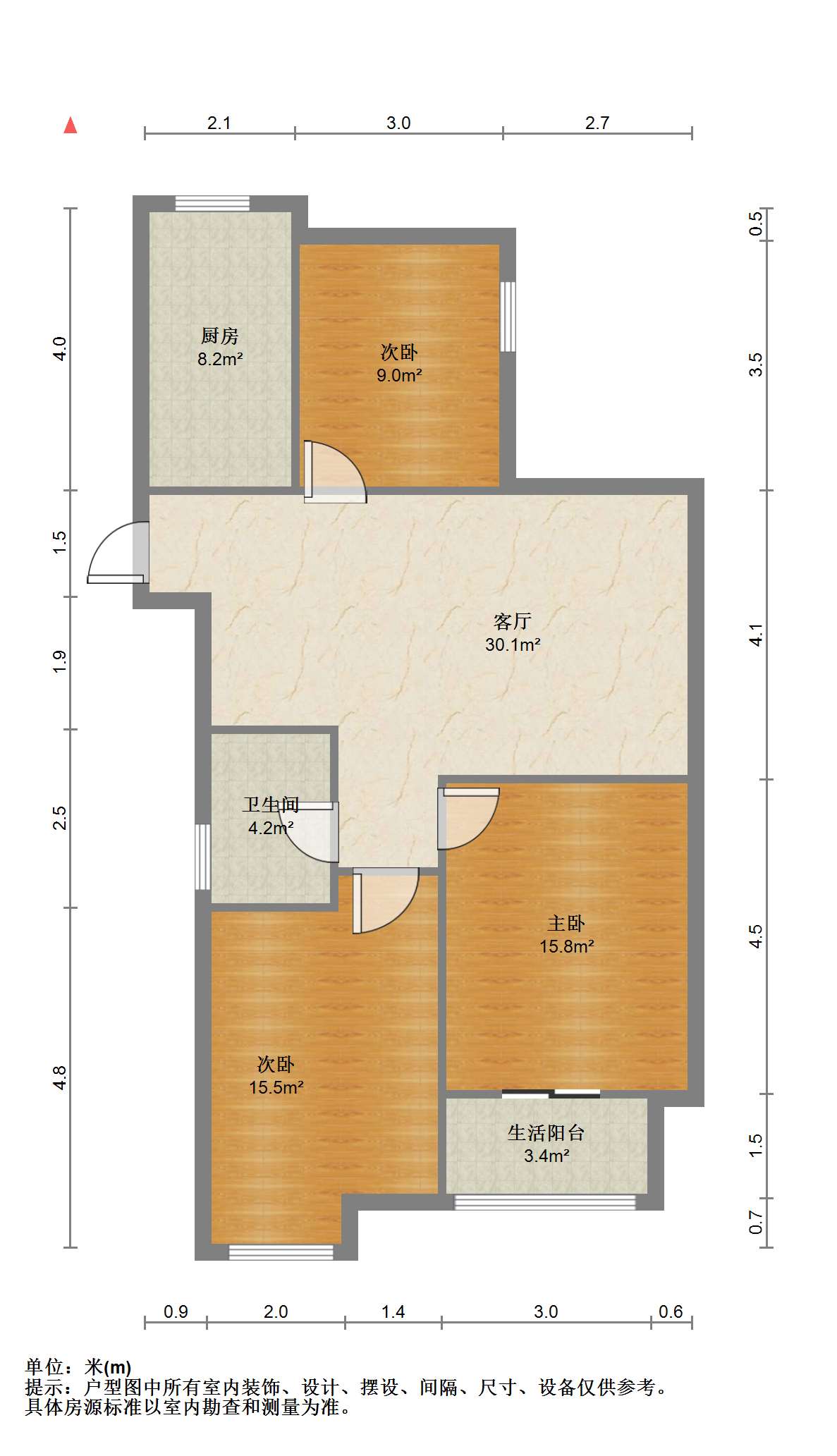 富都豪园 3室2厅1卫 120m&sup2;