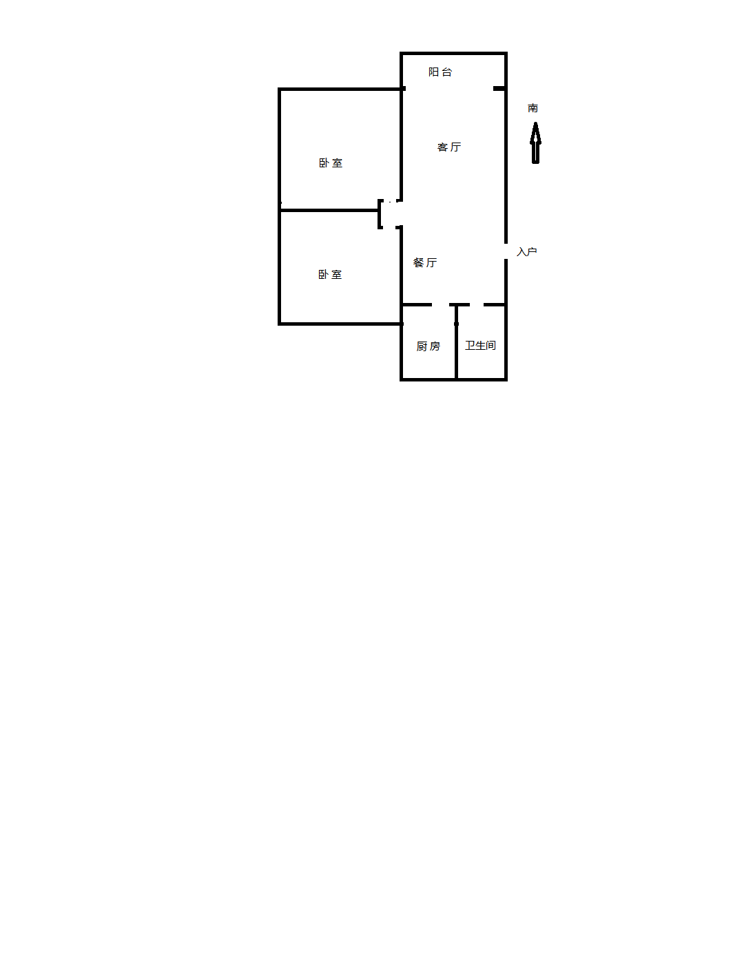 景华城 2室2厅1卫 98.35m&sup2;