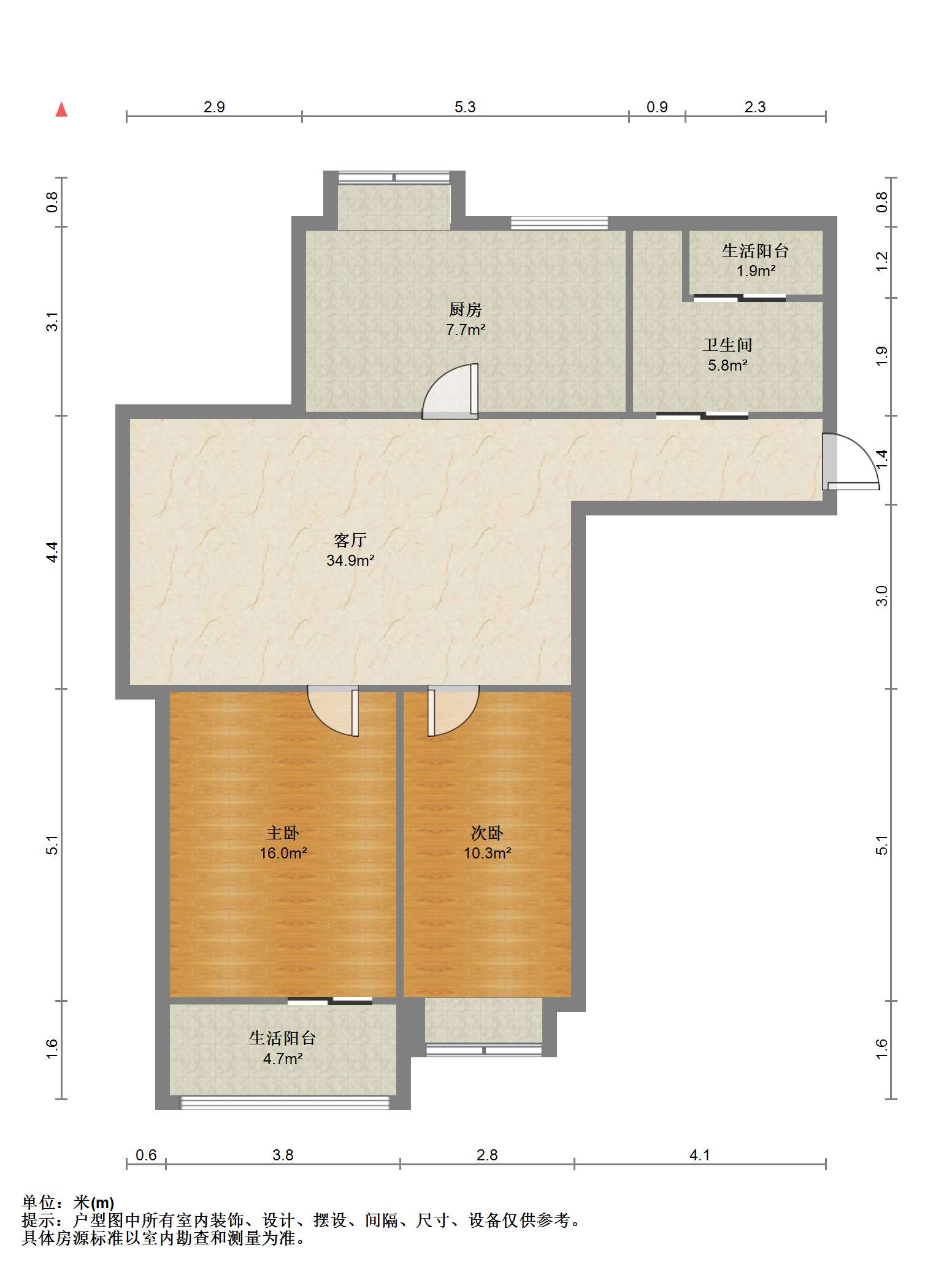 天熹苑 3室2厅1卫 103m&sup2;