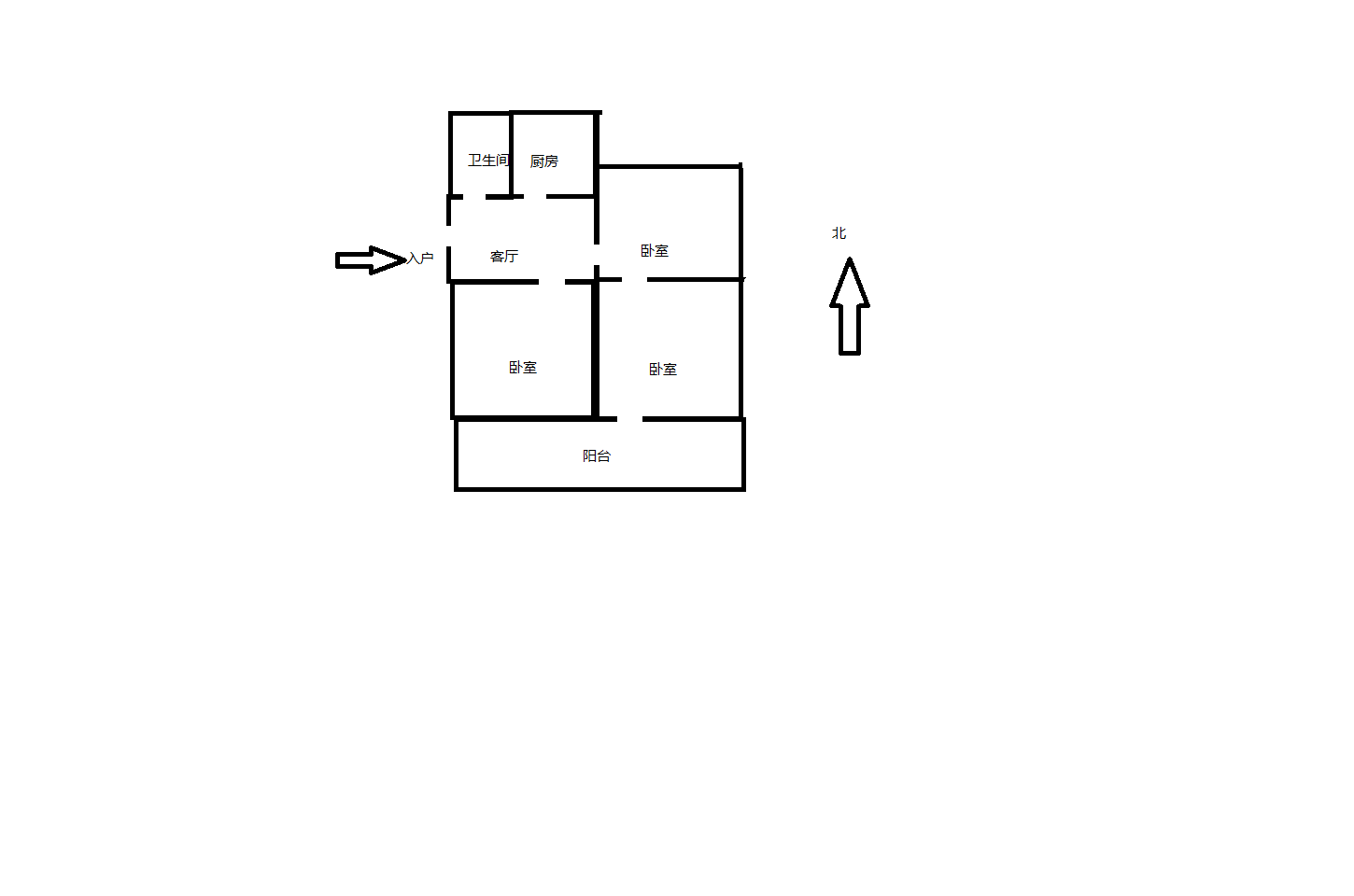 新建路新村(新建花苑) 3室1厅1卫 79.35m&sup2;