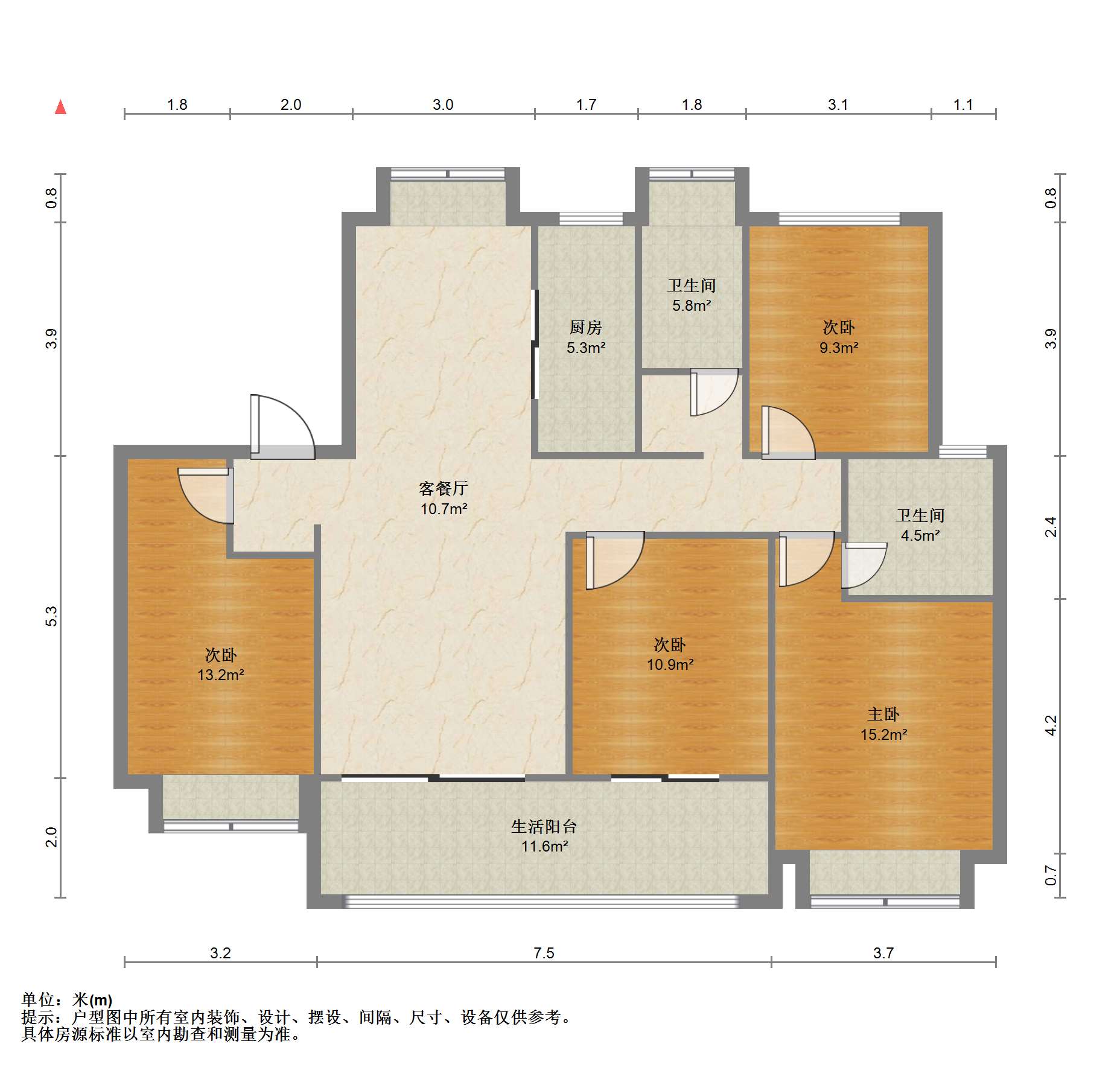 春风南岸东园 4室2厅2卫 141.5m&sup2;