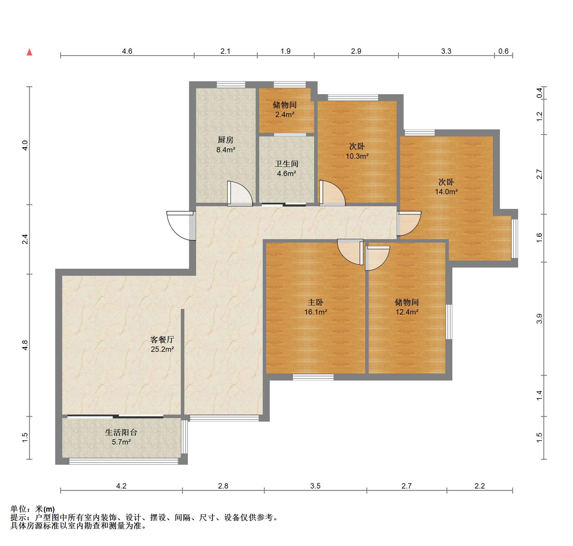 金桥人家 4室2厅2卫 142.77m&sup2;