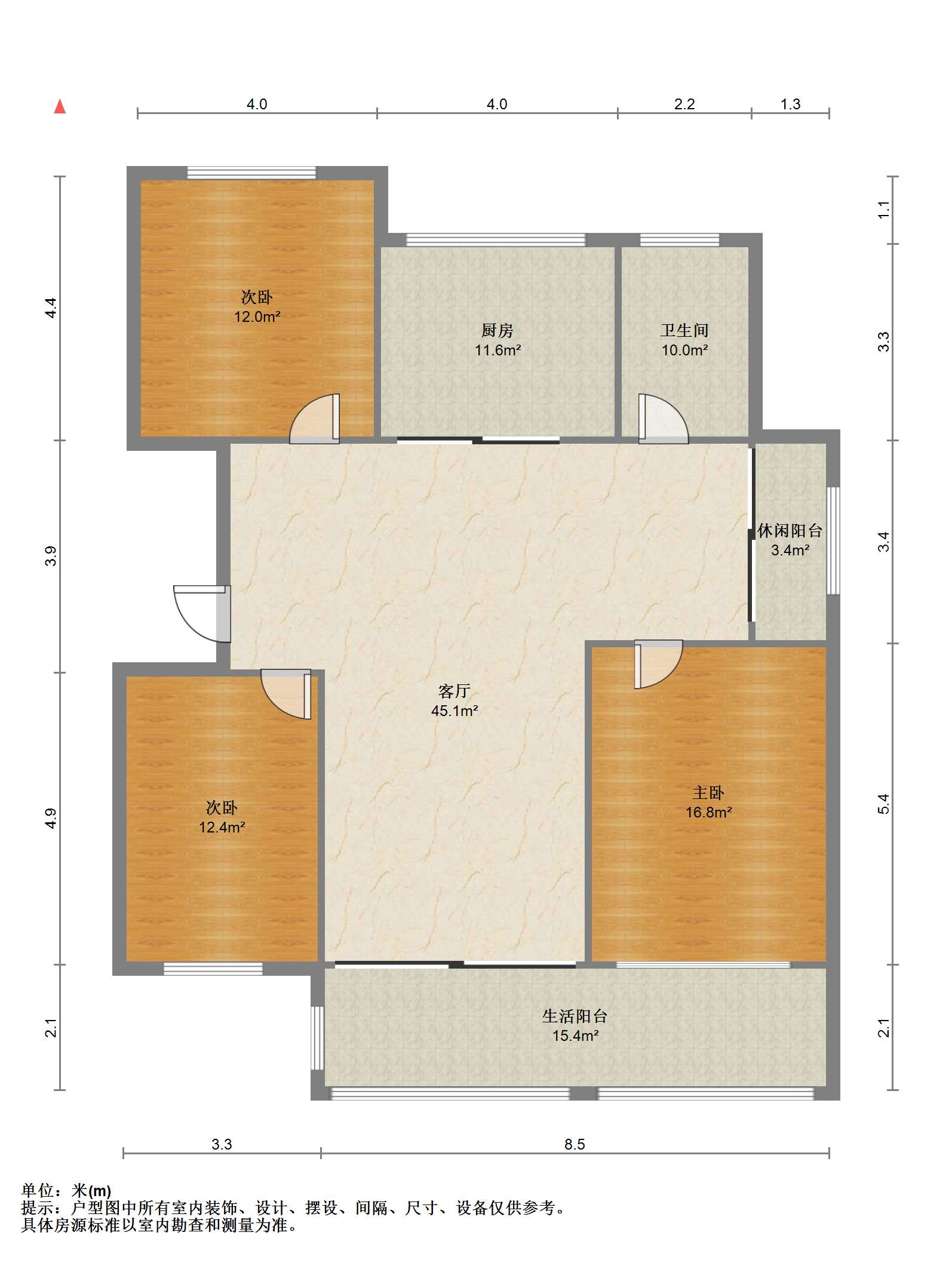 天都花苑 3室1厅1卫 139m&sup2;