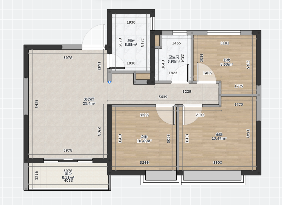 中海碧林湾 3室2厅1卫 97m²