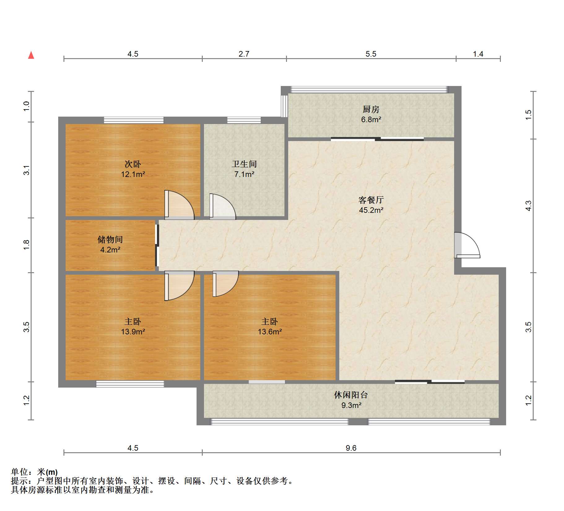 濠南路32号小区 3室2厅1卫 136.28m&sup2;