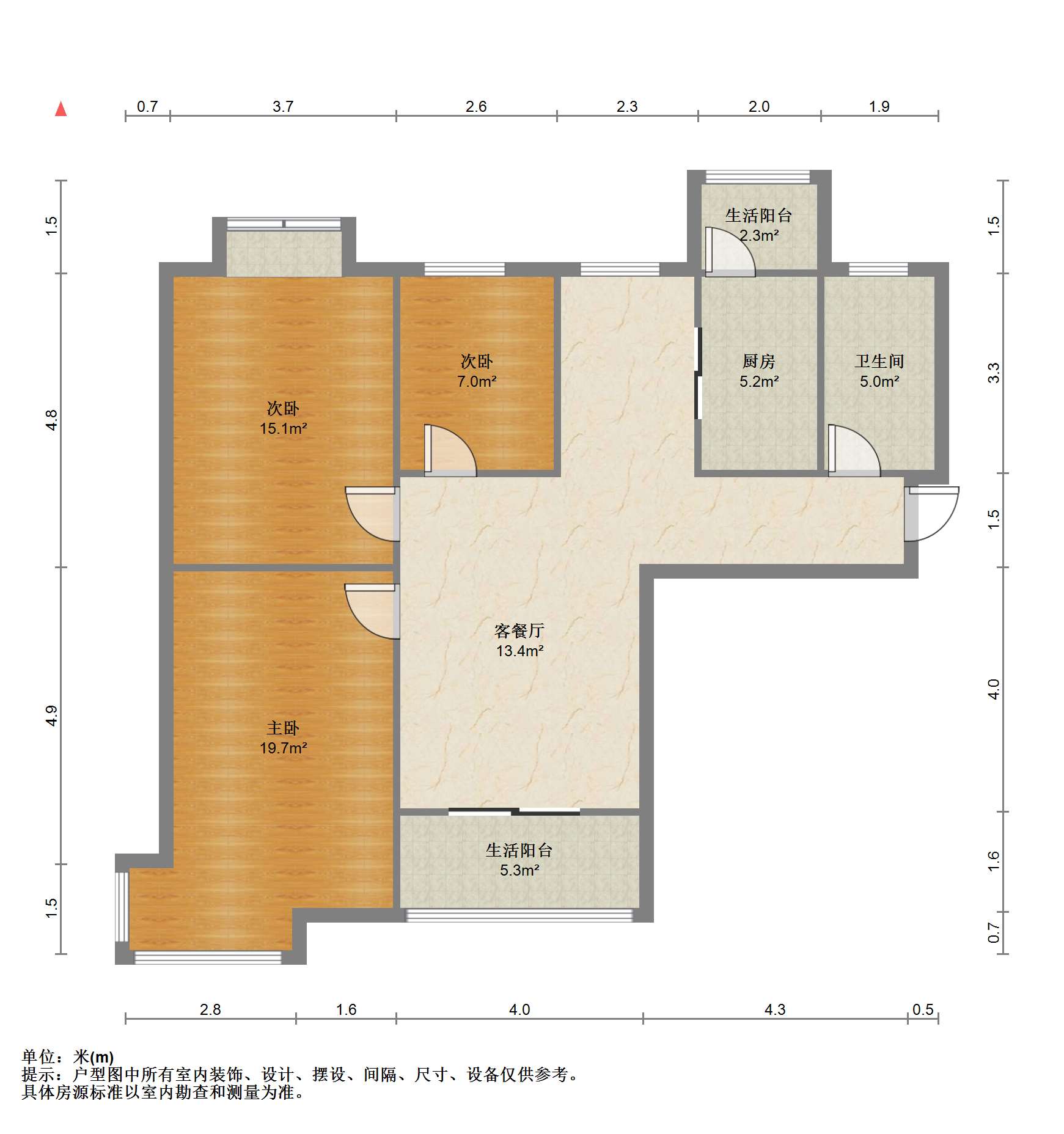 福景苑 3室2厅1卫 124.00m&sup2;