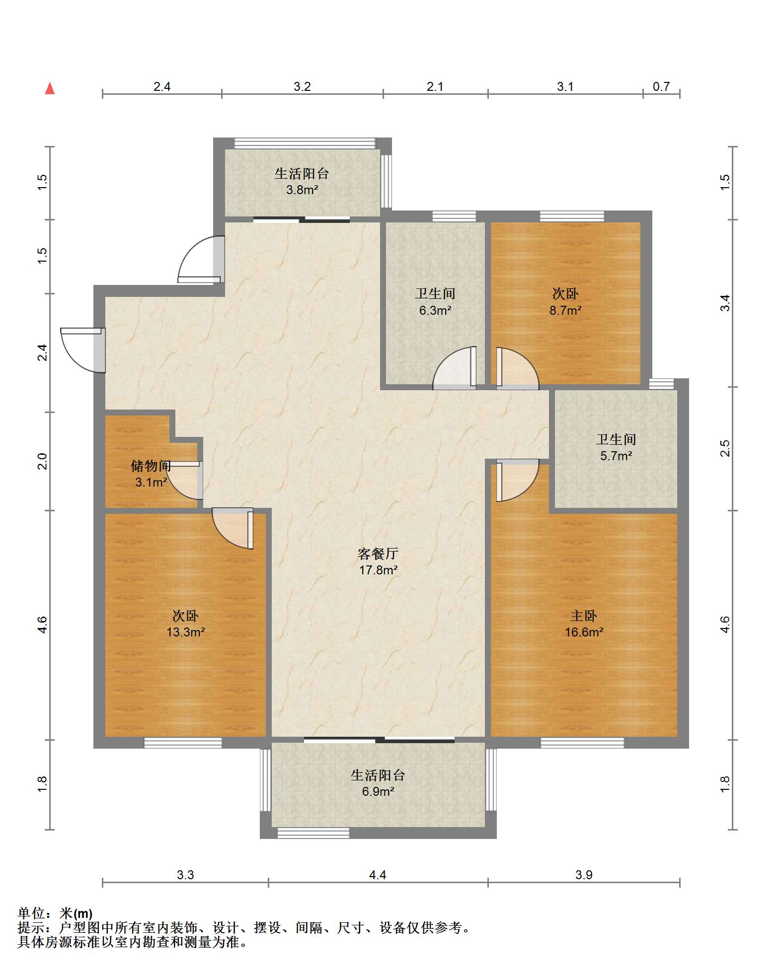 天安花园 3室2厅2卫 143.00m&sup2;