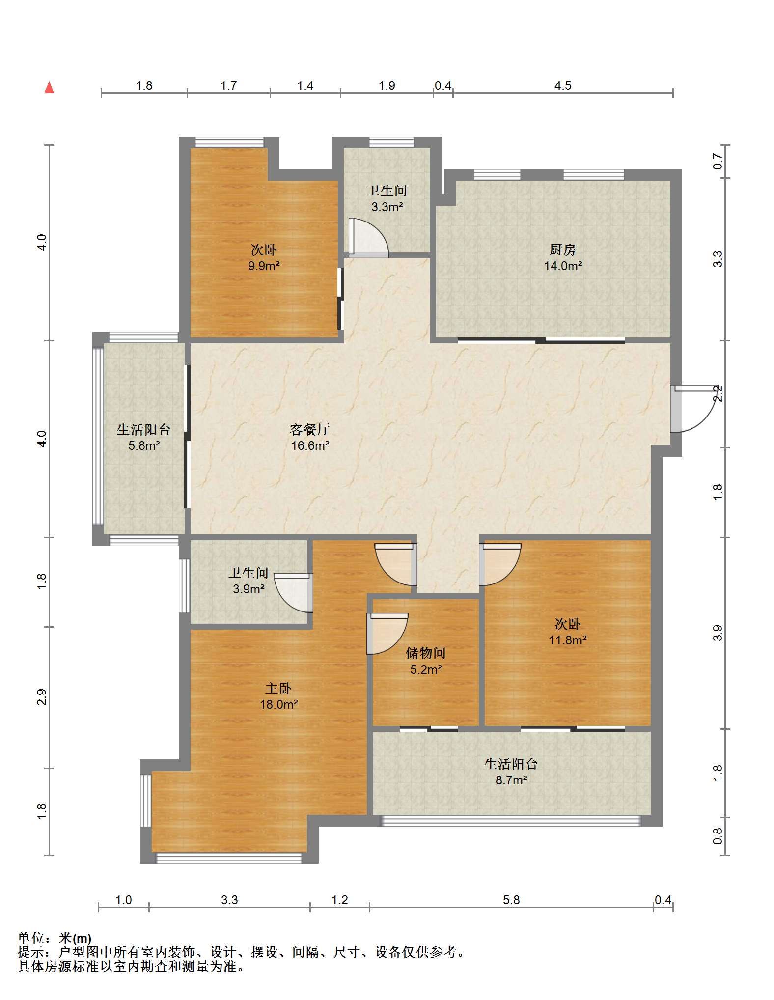 保利香槟国际 3室1厅2卫 148.36m²