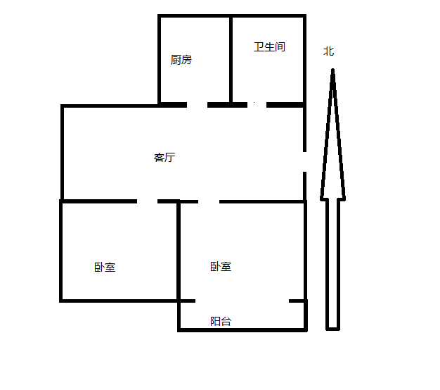 恒成楼 2室1厅1卫 76.59m&sup2;