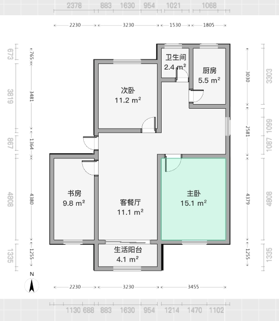 银花苑 3室1厅1卫 95.5m&sup2;