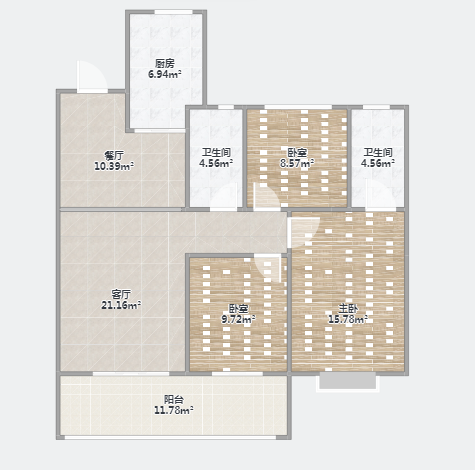 华润悦锦湾 3室2厅2卫 119.82m²