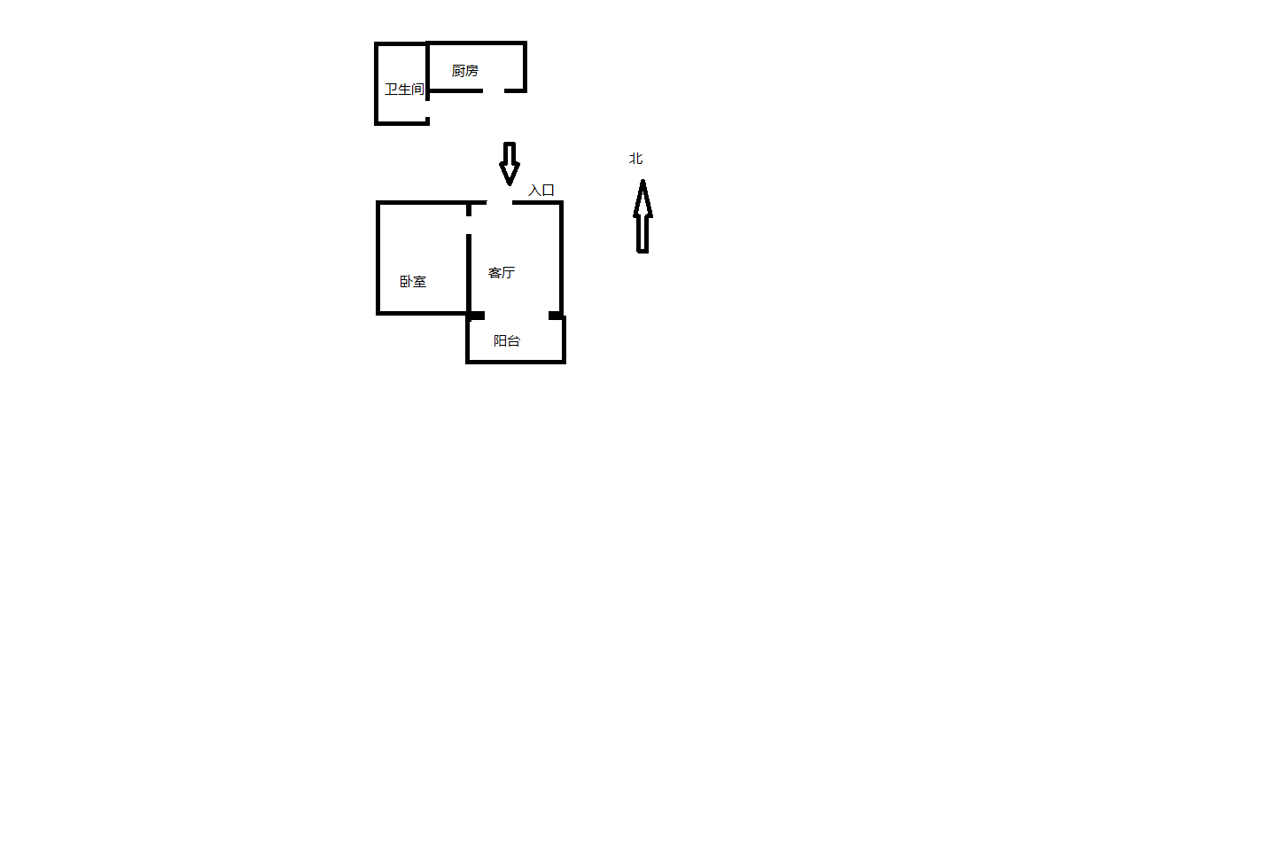 新建路新村(新建花苑) 1室1厅1卫 44.85m&sup2;