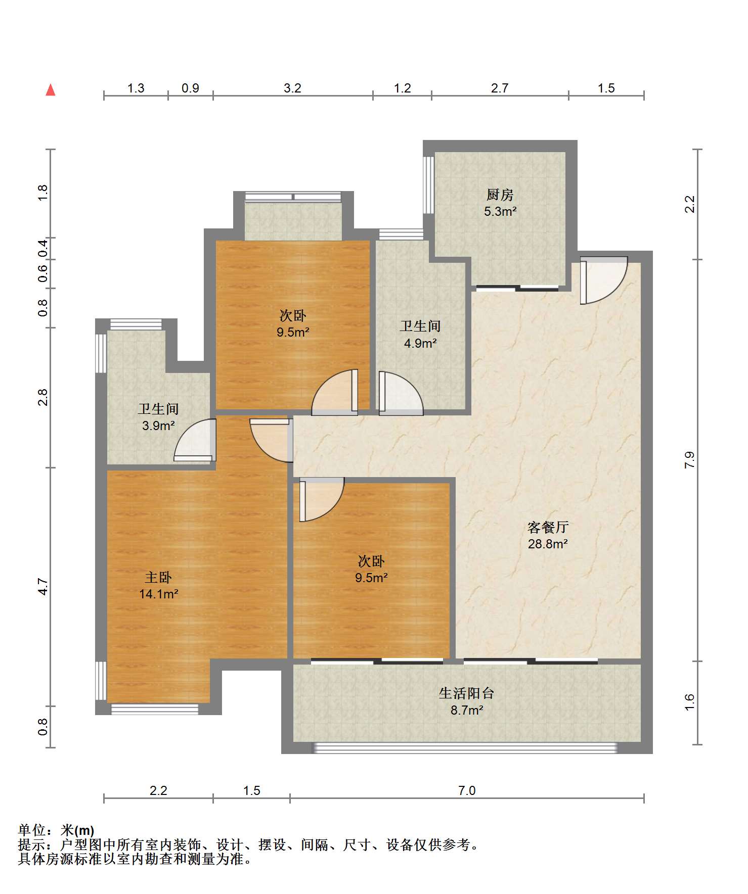 湖悦云境 3室2厅2卫 110.27m²
