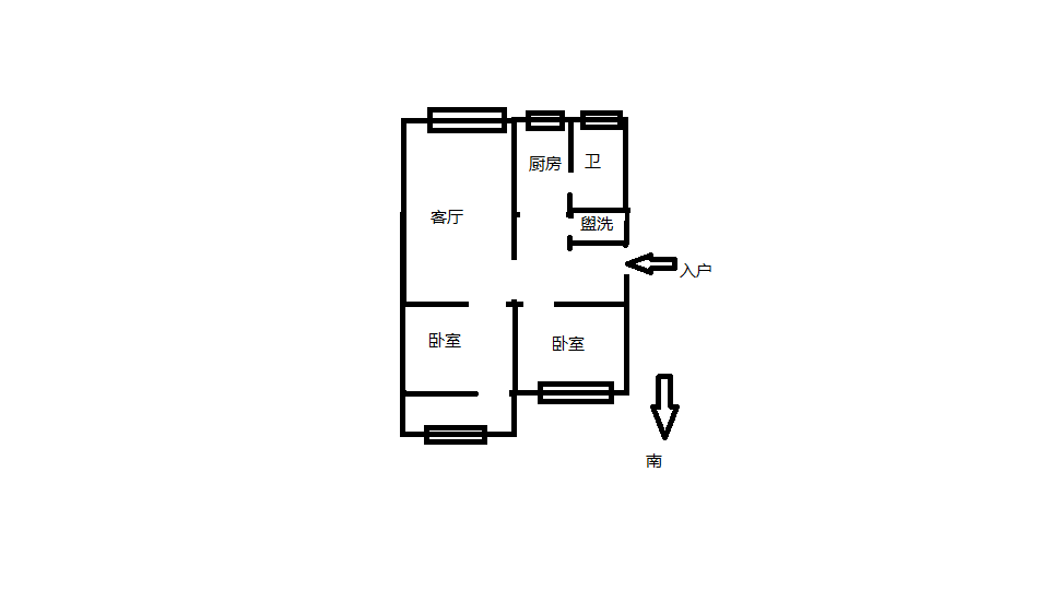 新建路新村(新建花苑) 2室2厅1卫 80.92m&sup2;