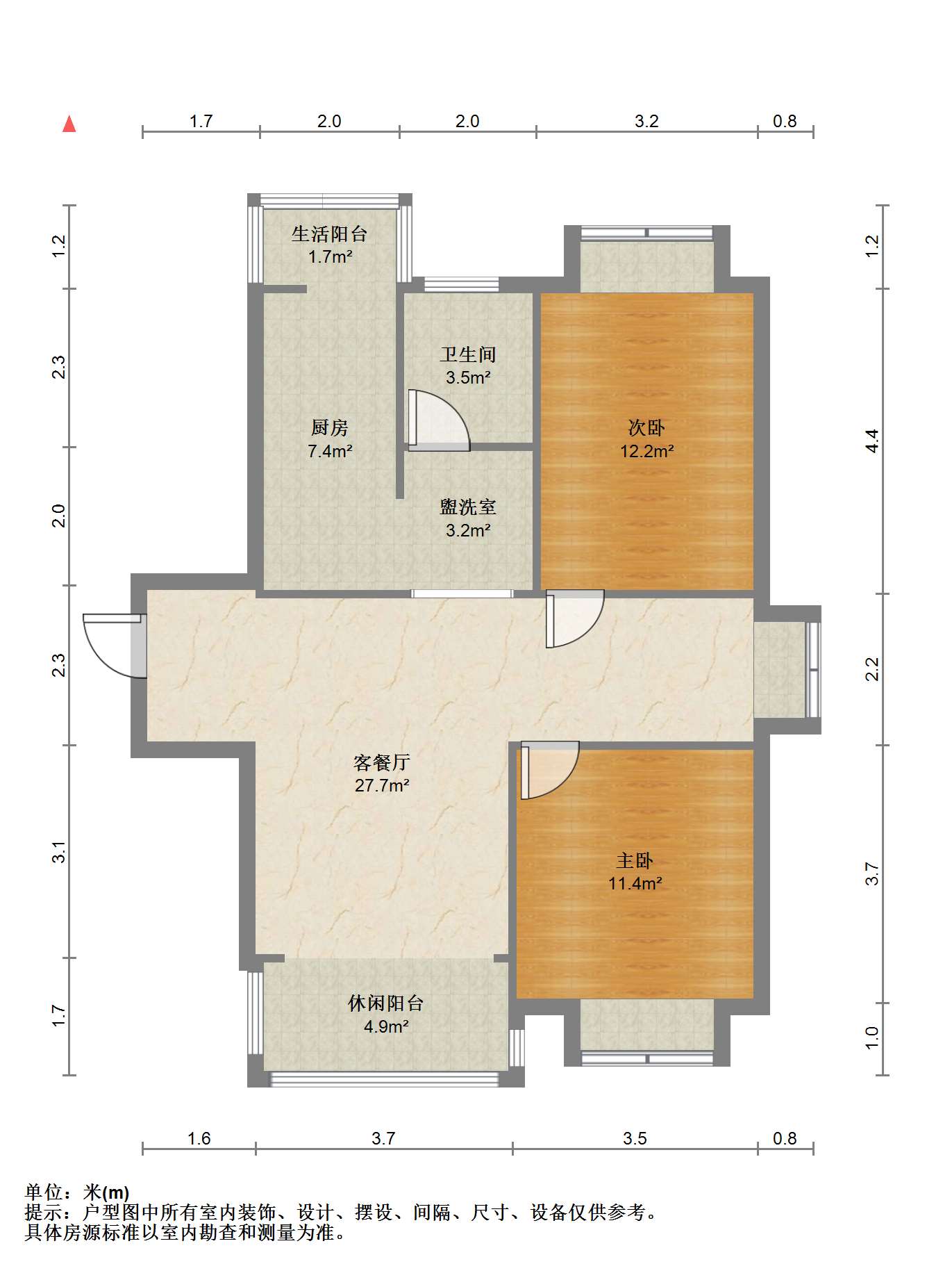 苏建阳光新城 3室2厅1卫 108.00m&sup2;