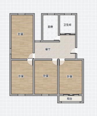 北濠桥东村 4室1厅1卫 102.00m&sup2;