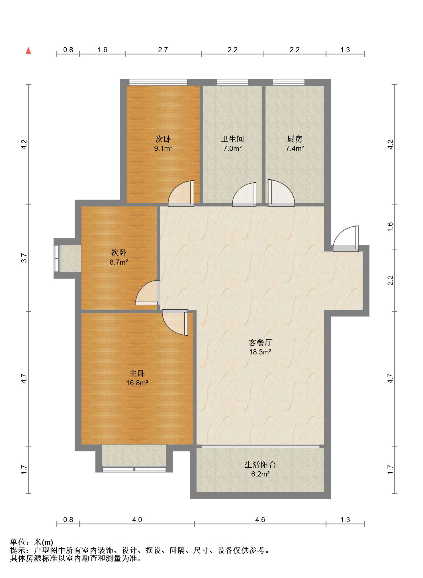 学林东苑 3室1厅1卫 110m&sup2;