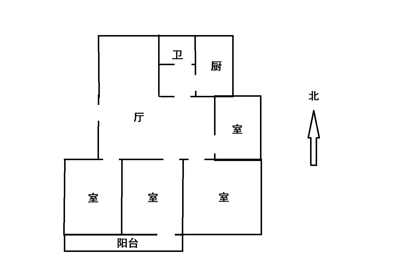 文峰花苑 4室2厅1卫 119.23m&sup2;