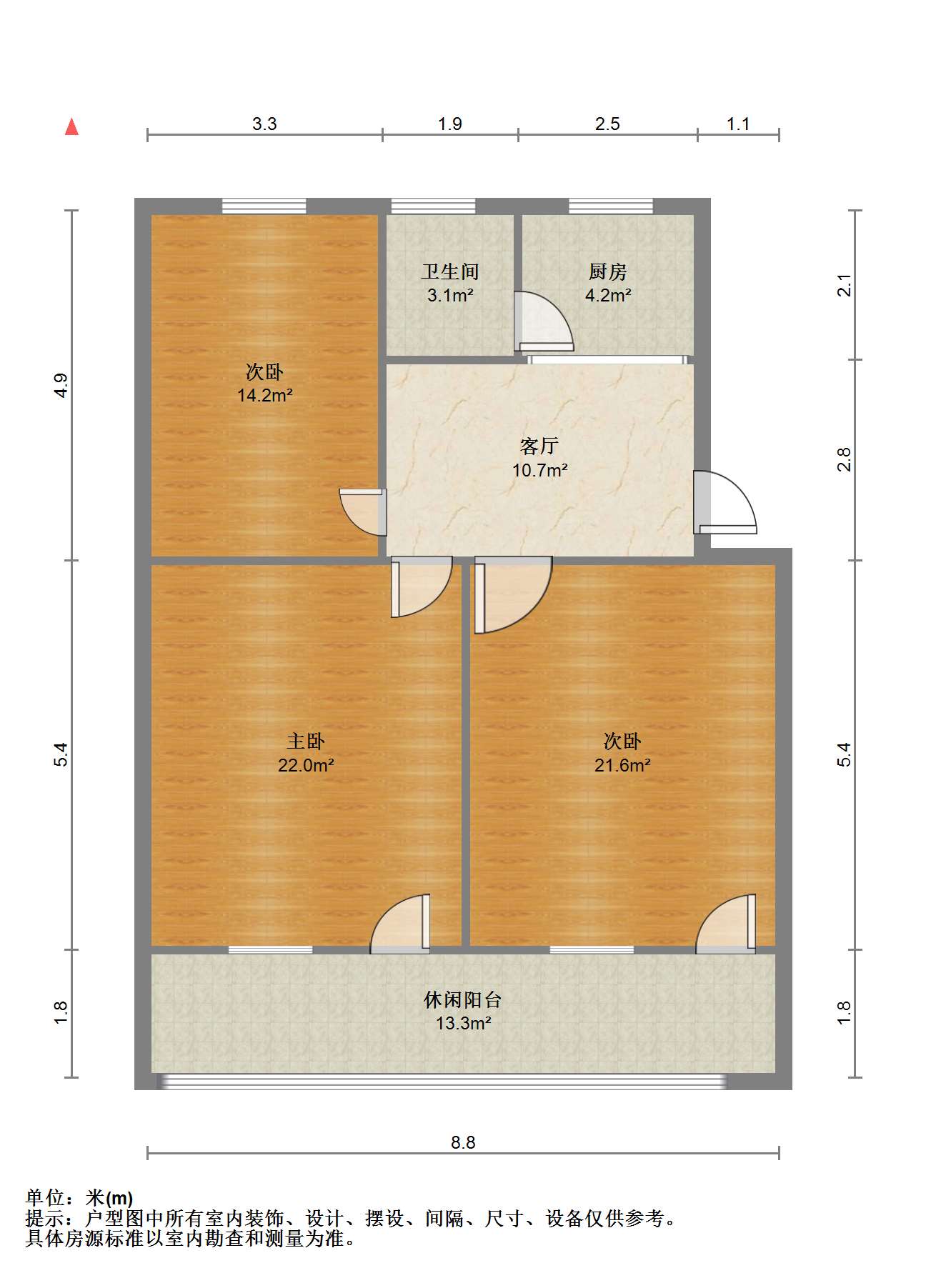 解放新村 3室1厅1卫 80m&sup2;