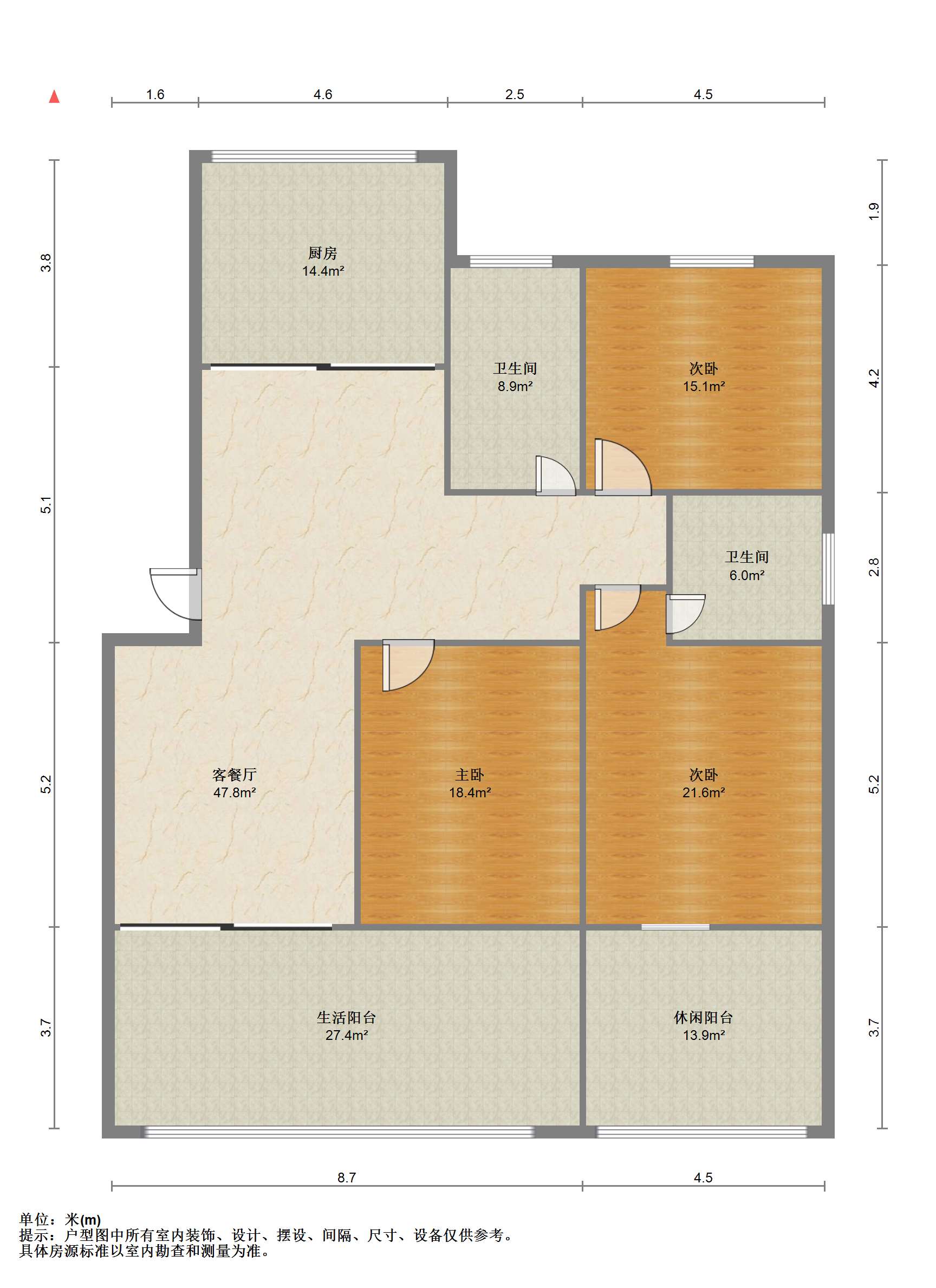 紫东花苑 3室2厅2卫 137m&sup2;