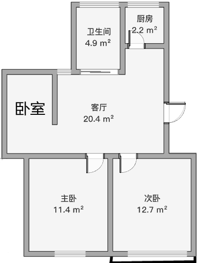 南川园新村 2室2厅1卫 80.64m&sup2;