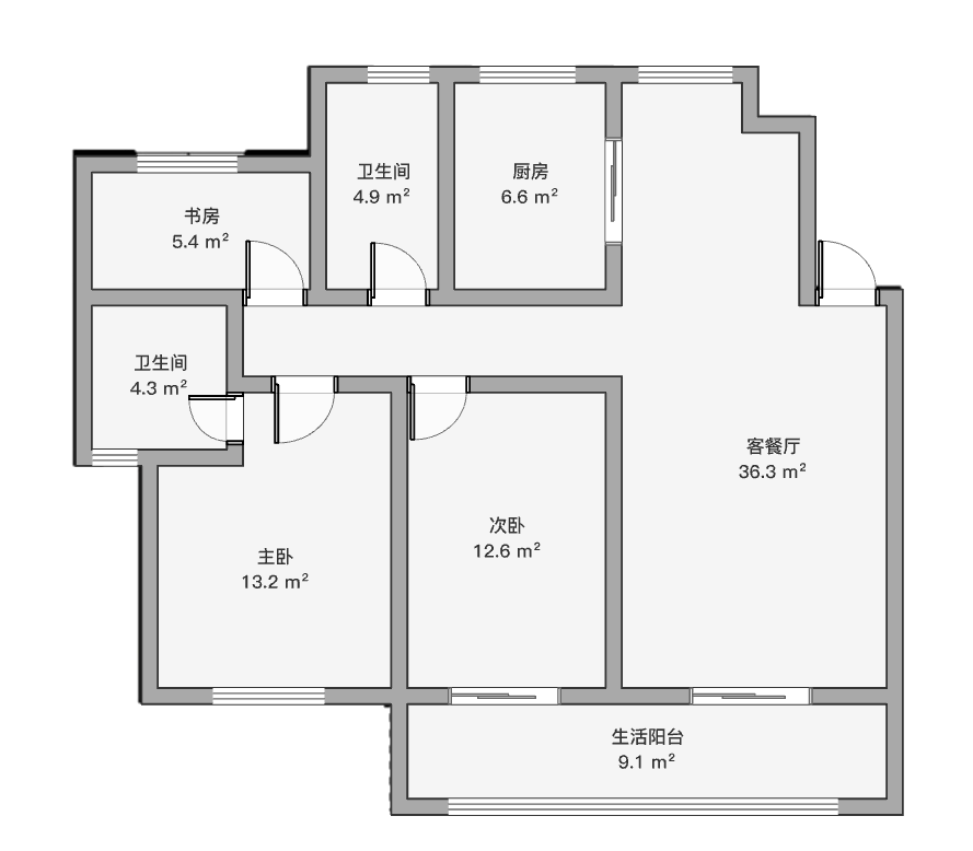 崇川星光域 3室2厅2卫 122.00m&sup2;