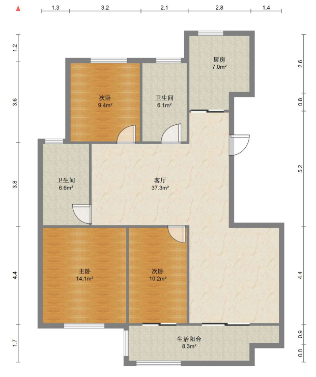 金韵华庭 3室2厅2卫 133m²