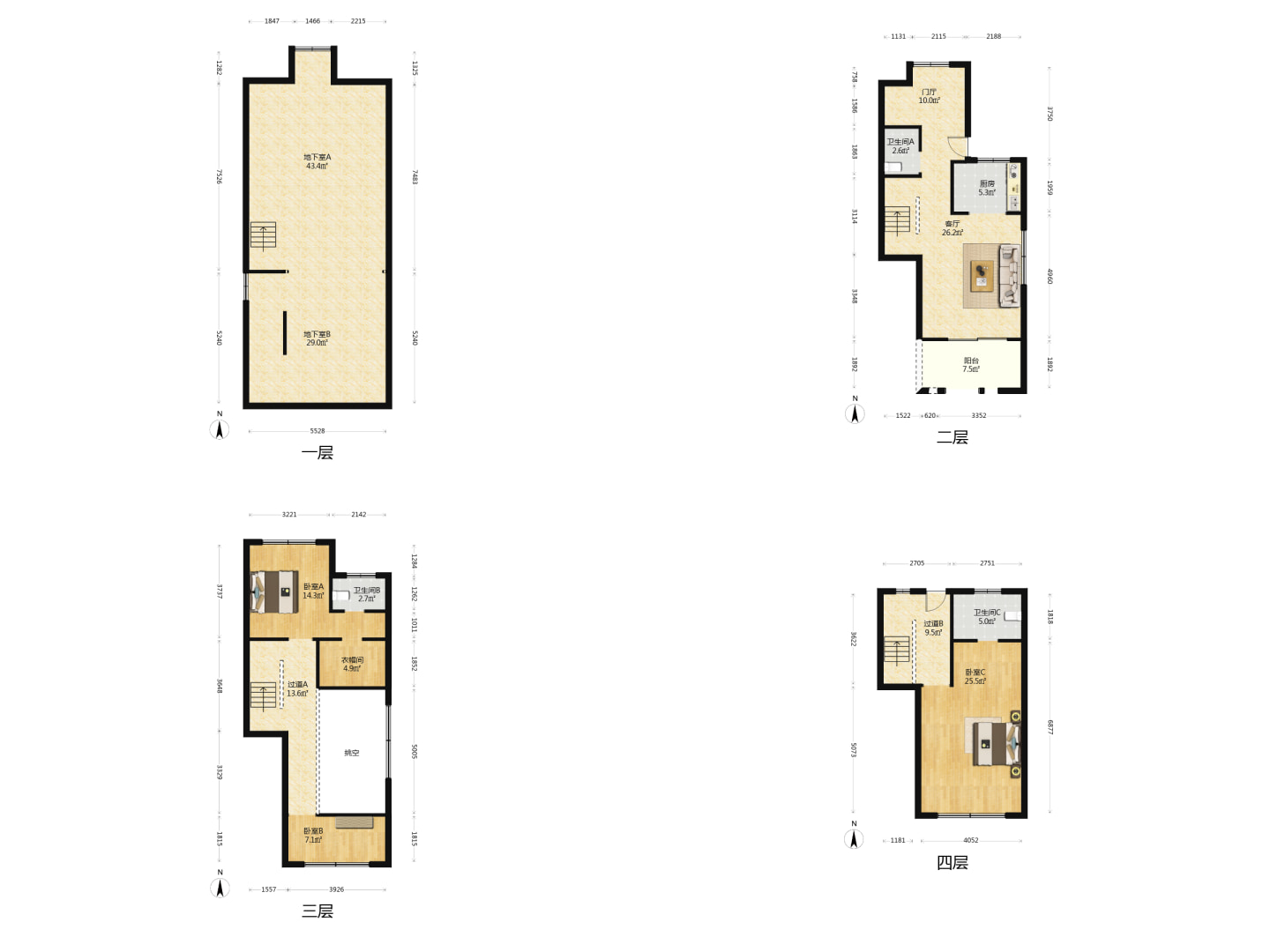 万科有湖(翡翠心湖) 3室2厅2卫 153.00m&sup2;