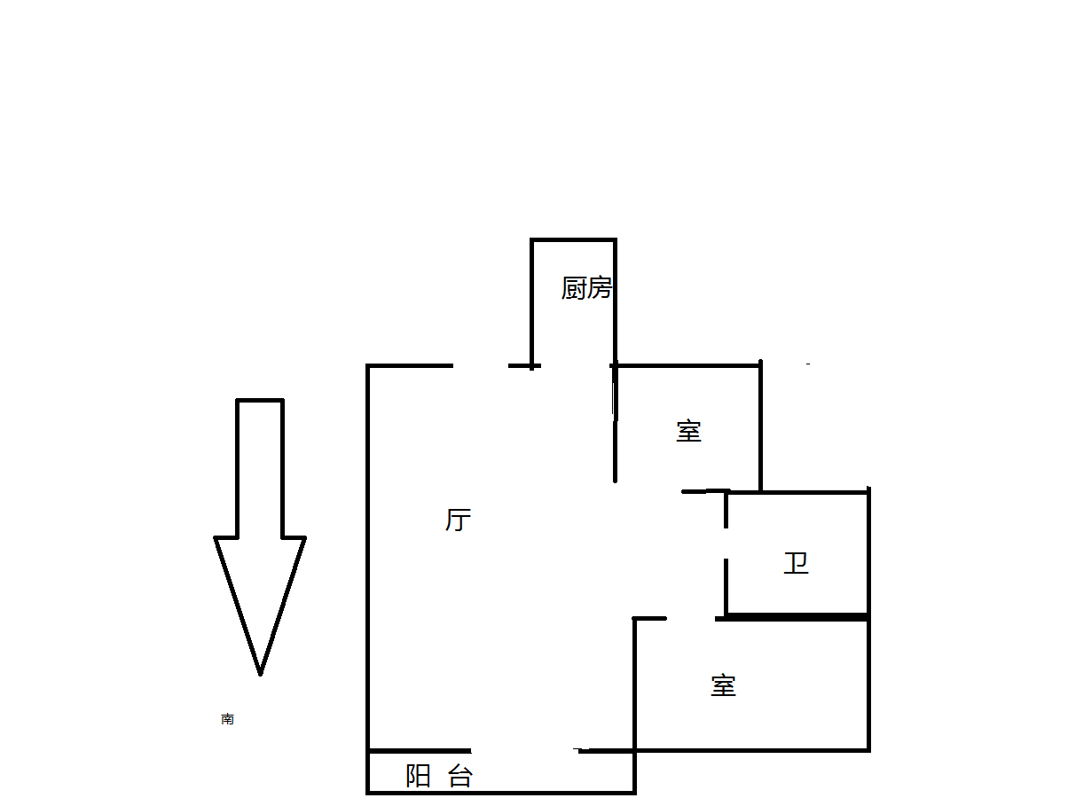 阳光悦城 2室1厅1卫 80.00m&sup2;
