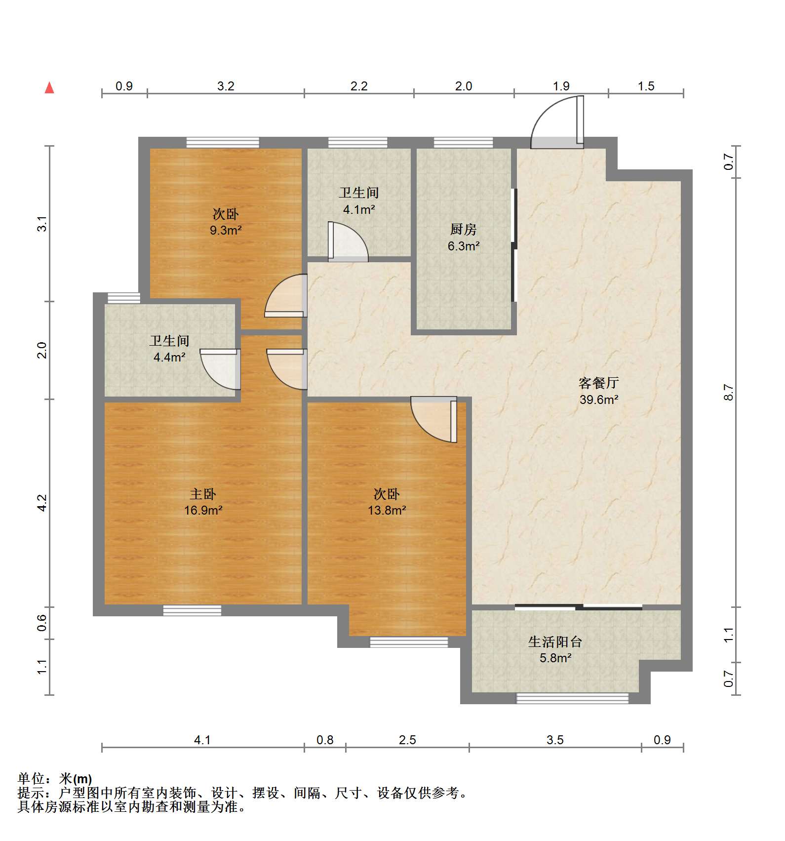 保利香槟国际 3室2厅2卫 120.00m&sup2;