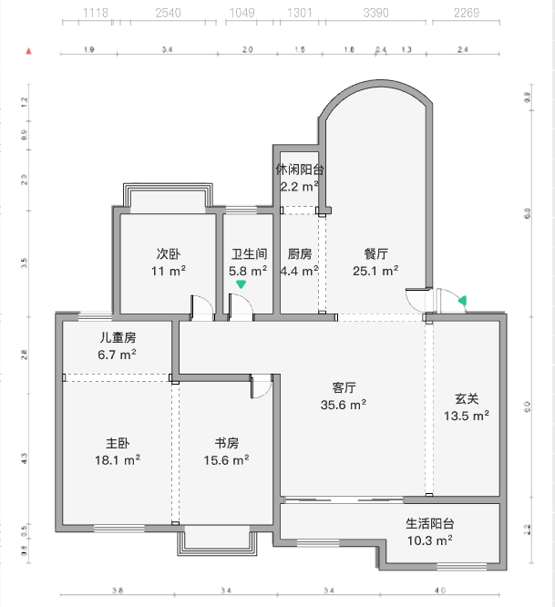 优山美地花园南区 3室2厅1卫 143.00m&sup2;