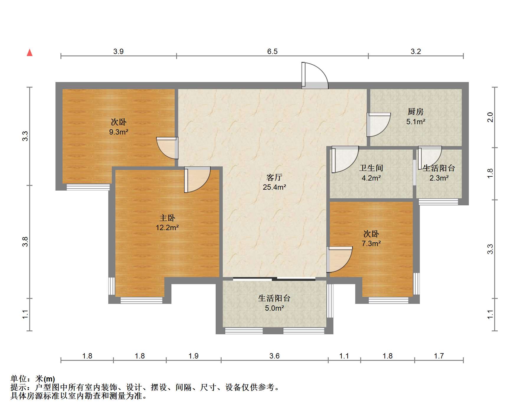 碧桂园(南通经济技术开发区) 3室1厅1卫 93.52m&sup2;