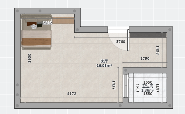 唐人公寓 1室1厅1卫 30m&sup2;
