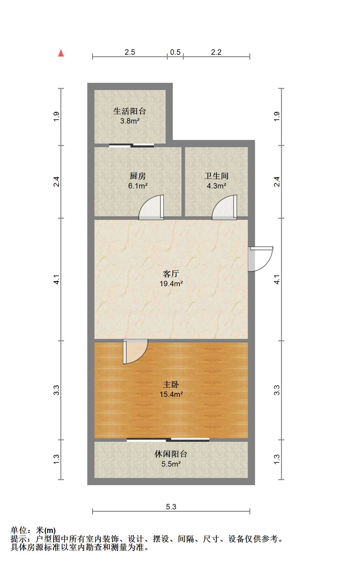 新城新苑 1室1厅1卫 57.80m²