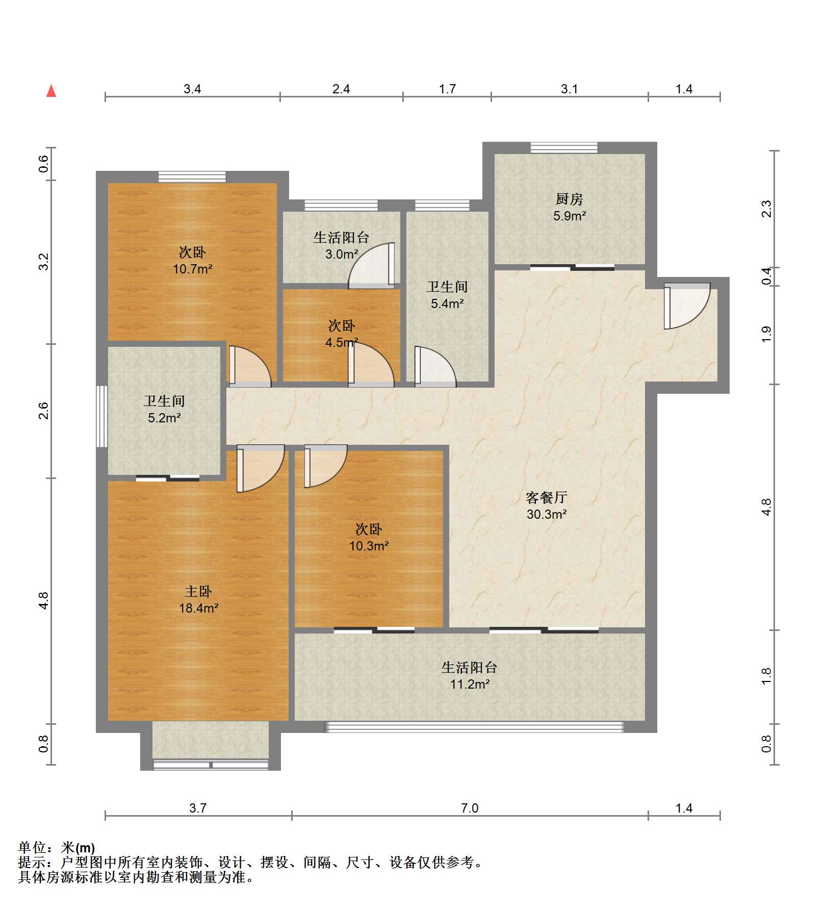 新城香溢紫郡 4室2厅2卫 138m&sup2;