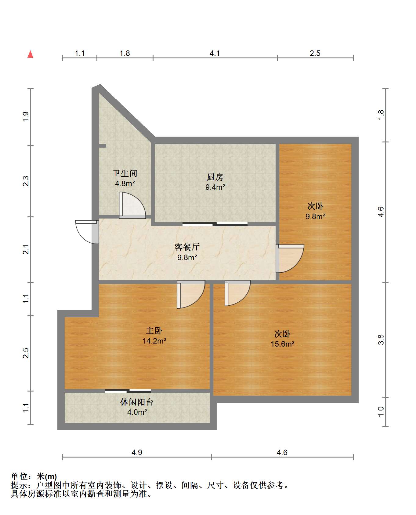 兆丰嘉园 3室2厅1卫 115.00m&sup2;